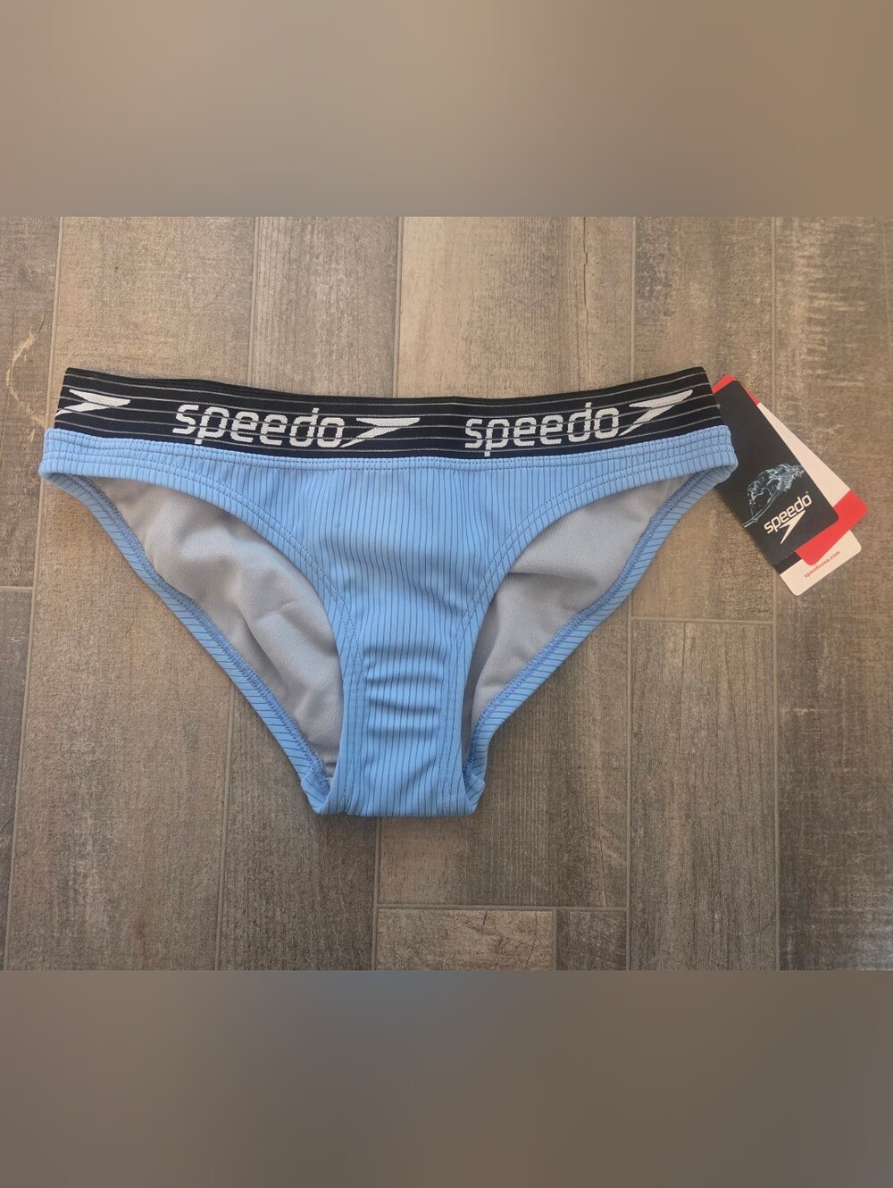 NWT Speedo Women's Stripe Logo Bikini Bottoms Size XS.